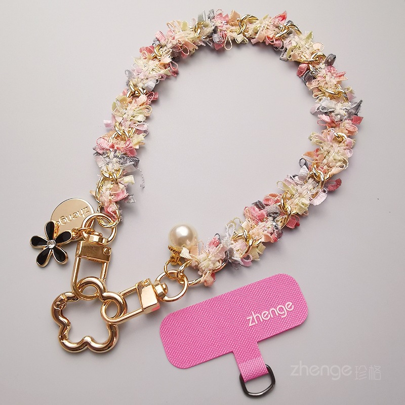 Phone strap women's fairy lace twisted chain wrist rope small fragrance style outdoor travel outing