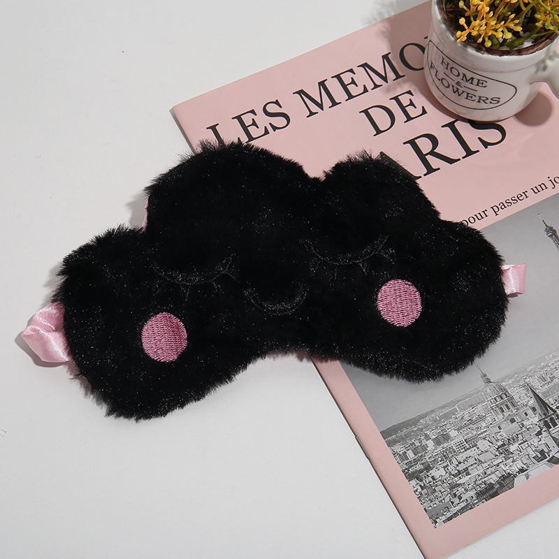 New cartoon cute plush eye care sleep eye mask, cute cat anime design, ice compress eye mask