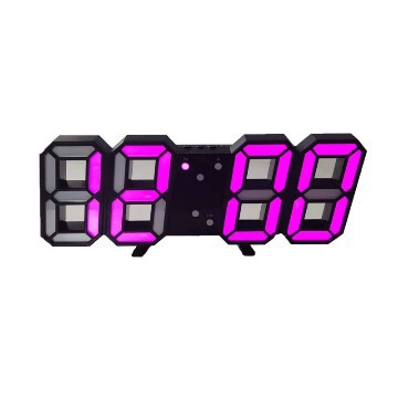 3D Digital Alarm Clock Home Desktop Clock Wall-Mounted Living Room LED Wall-Mounted Electronic Clock Wall Clock