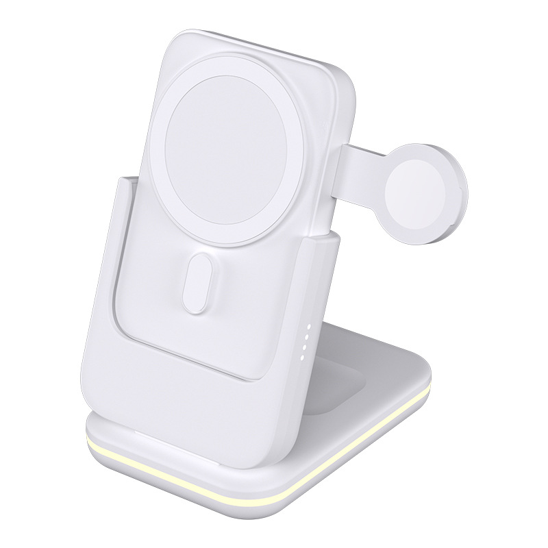 3-in-1 Magnetic Power Bank 5000mAh Mobile Power Stand for Apple Phone Samsung Watch Earphone