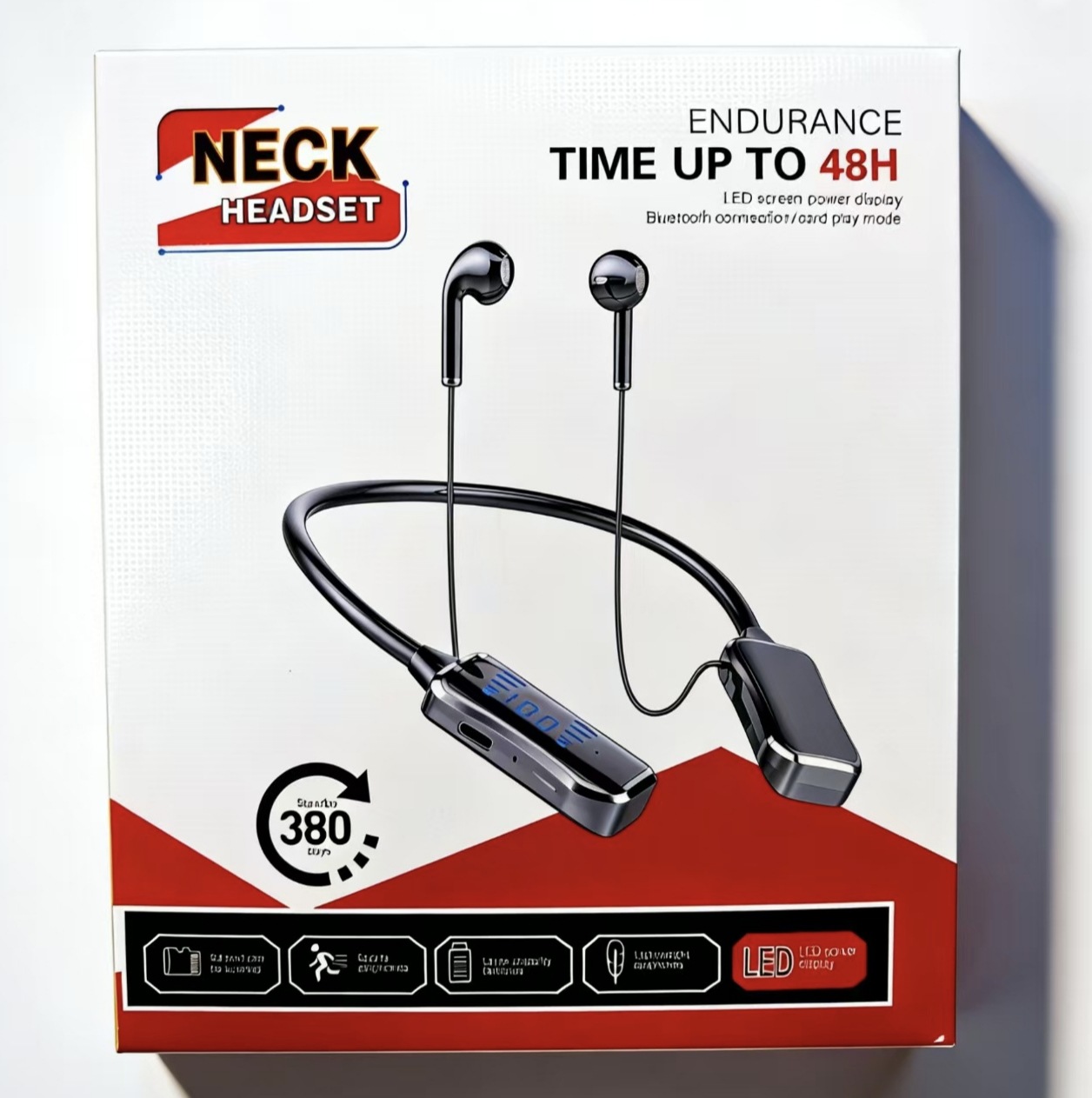 New Bluetooth earphones, neckband sports earphones, universal for phones, stereo sound, long battery life