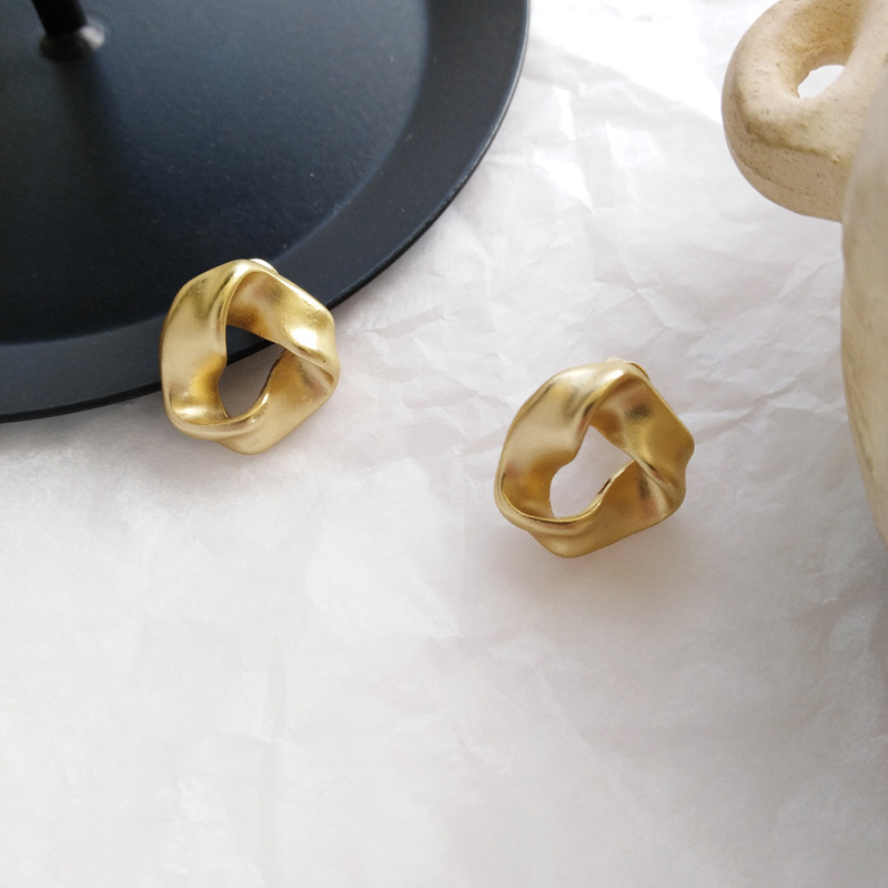 S925 silver needle matte series earrings ear studs simple new ear accessories