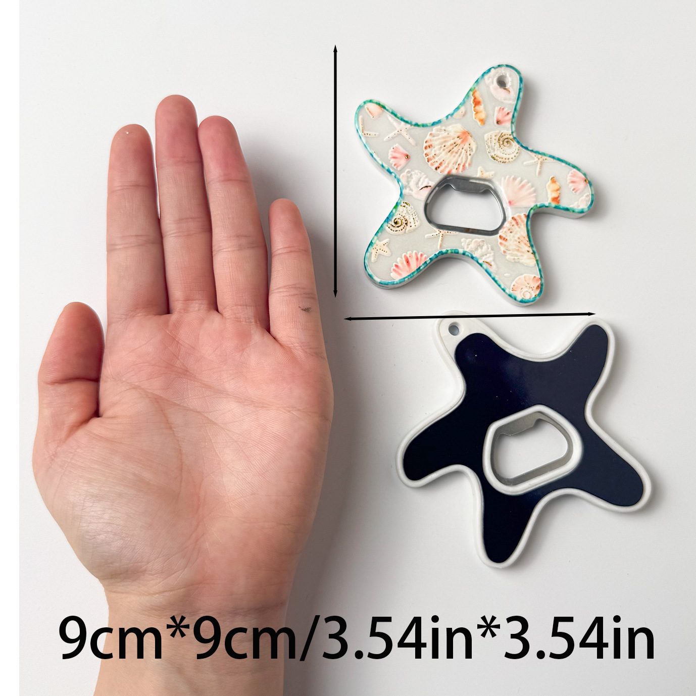 Ocean Series Starfish Fridge Magnet Bottle Opener Unique Embossed Gold Foil Process Ocean Fridge Magnet