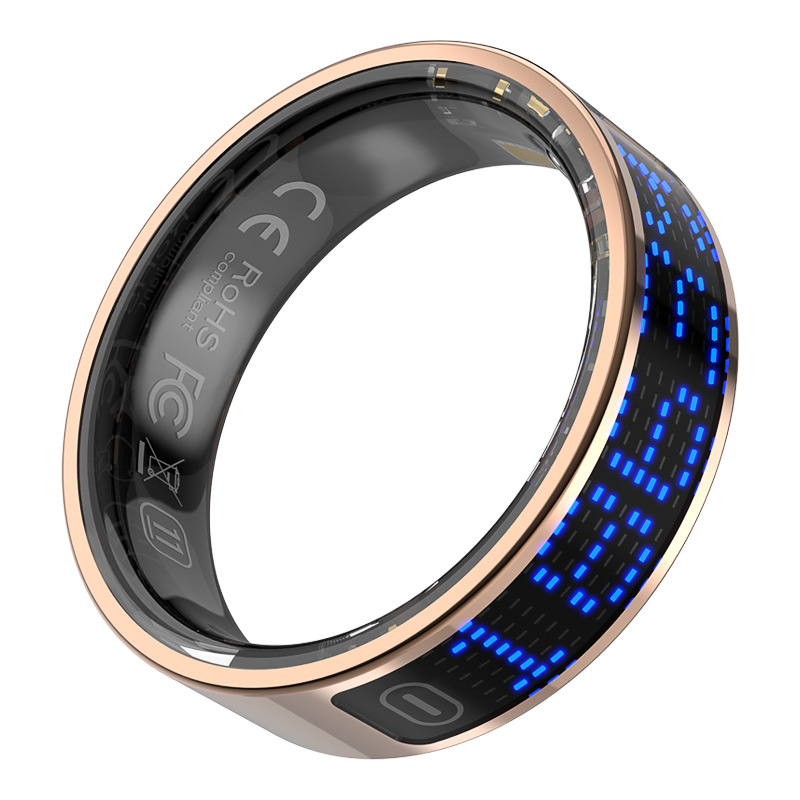 K80 Smart Ring Touch AI Digital Display 5ATM Waterproof Heart Rate Monitoring Sports Bluetooth Ring