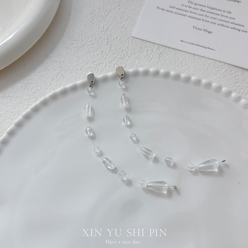【Morning Dew】Cool Ice Dew Drop Necklace Minimalist Water Drop Earrings