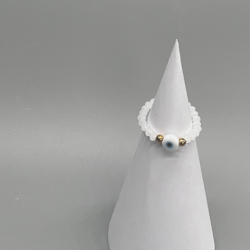 Fengxin Women's Fashionable Hand Accessories: Colorful Stretch Rings, Devil's Eye Rings, and Tail Rings