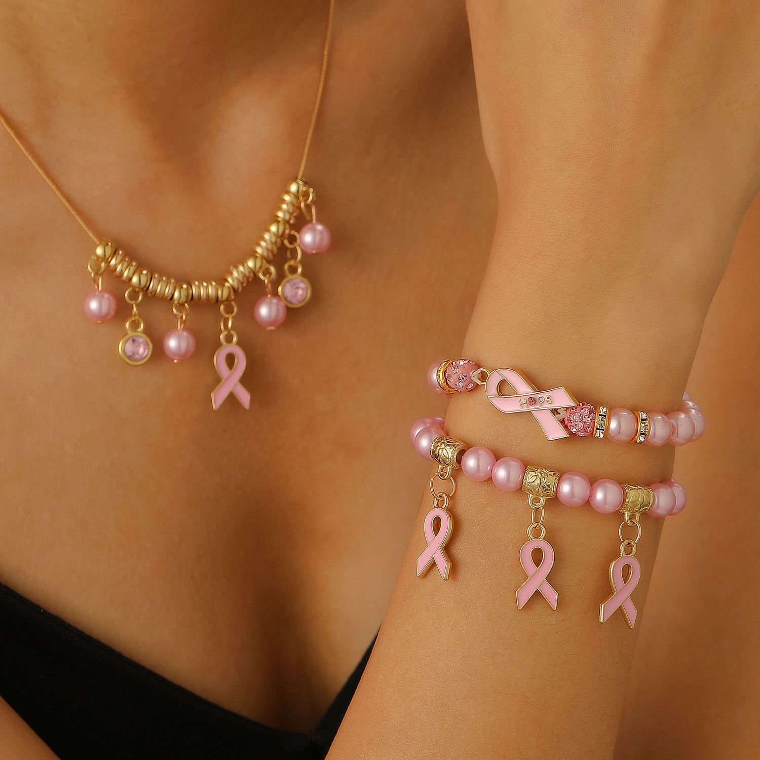 Baroque Irregular Pearl Set Jewelry Women Necklace Stud Earrings Bracelet Choker