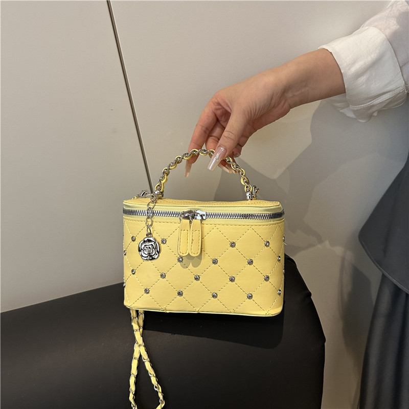 Diamond Grid Chain Small Bags Women 2025 New Rhinestone Box Bags Shoulder Crossbody Bags