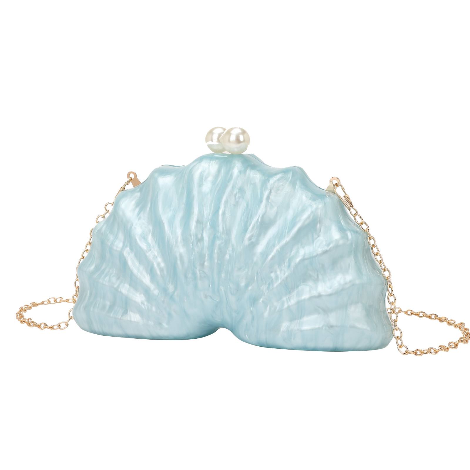 2024 New Women's Evening Bag Irregular Shell Acrylic Bag Wedding Evening Clutch Bag