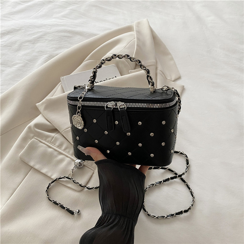 Diamond Grid Chain Small Bags Women 2025 New Rhinestone Box Bags Shoulder Crossbody Bags