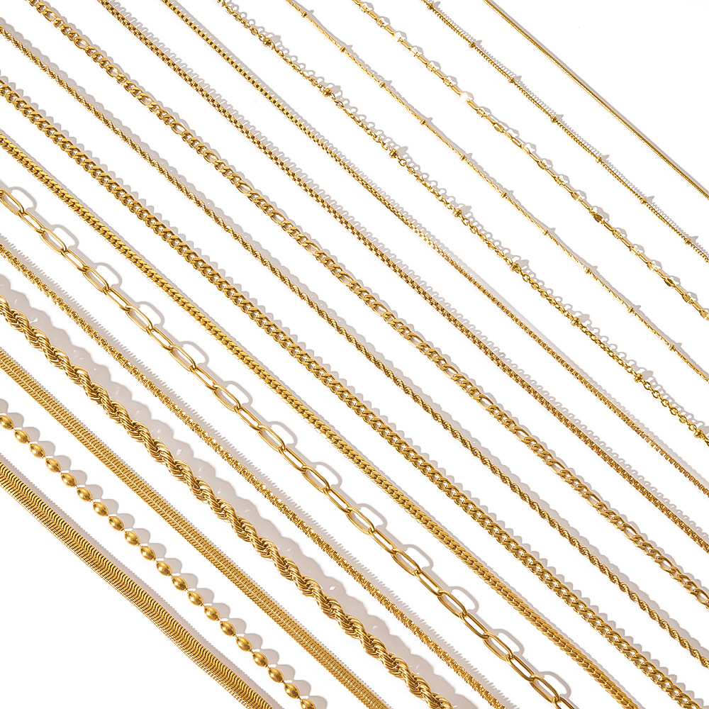 18K real gold electroplated necklace chain pendant hanging O-chain Figaro chain diy necklace jewelry accessories