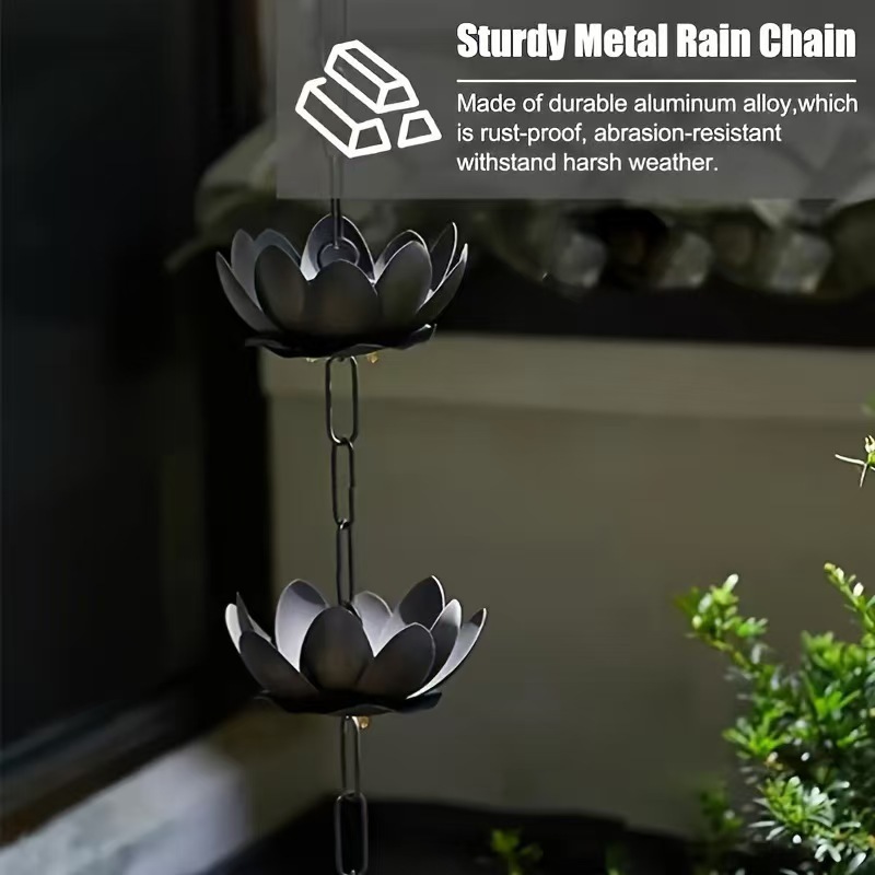 New Lotus Rain Chain Outdoor Courtyard Hanging Chain Decorative Drainage Water Guide Chain
