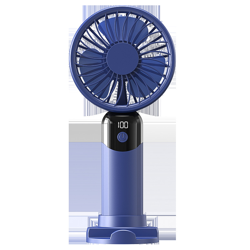 New 6-Speed Digital Display USB Rechargeable Portable Outdoor Student Strong Wind Silent Desktop Handheld Fan