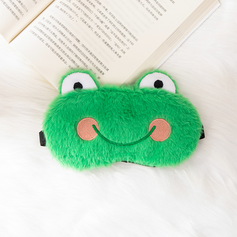 New plush cute cartoon eye mask, ice compress for children, men and women, light-blocking sleep, relieve fatigue, outdoor