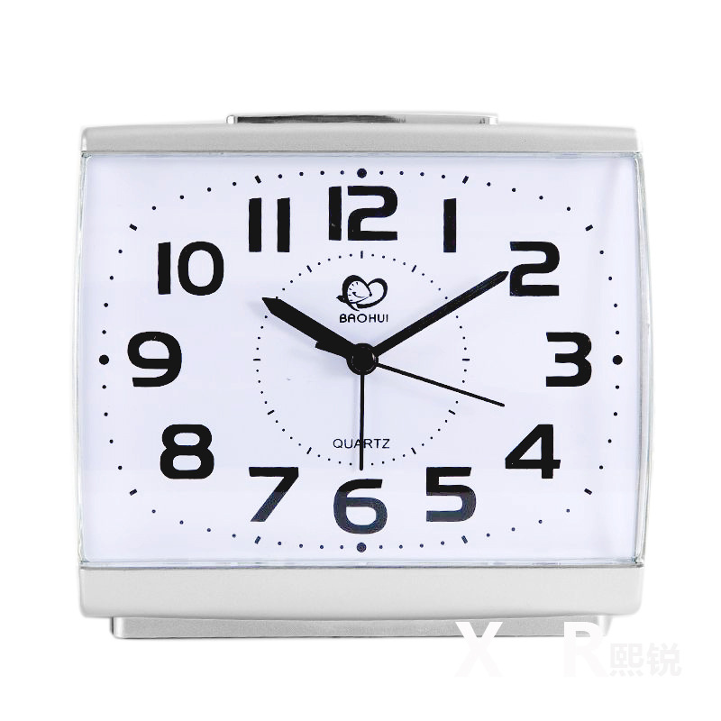 Square Large Alarm Clock with Light High-Quality Silent Movement Unbreakable Acrylic Mirror Desktop Clock