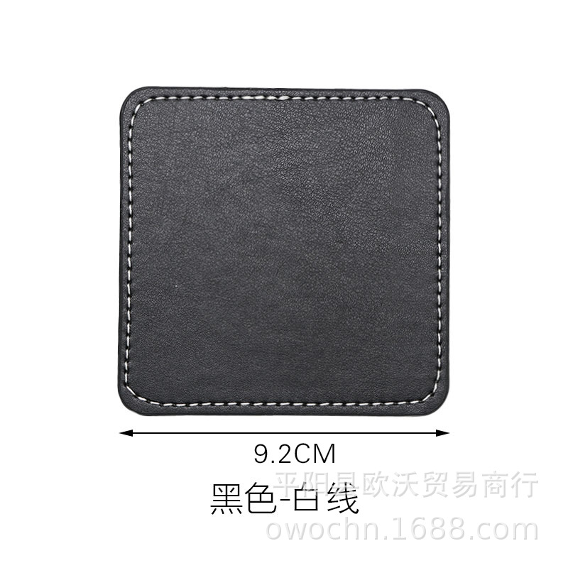 Thickened coaster 10CM high temperature resistant square PU simple heat insulation pad leather coaster