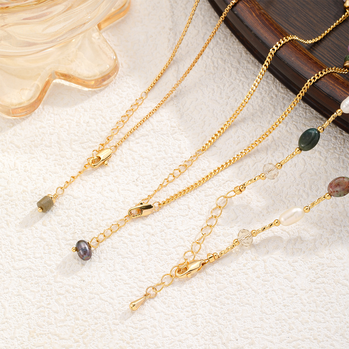 NALA New Chinese Style Accessories Freshwater Pearl Necklace Accessories Women Natural Stone Necklace Niche Clavicle Chain