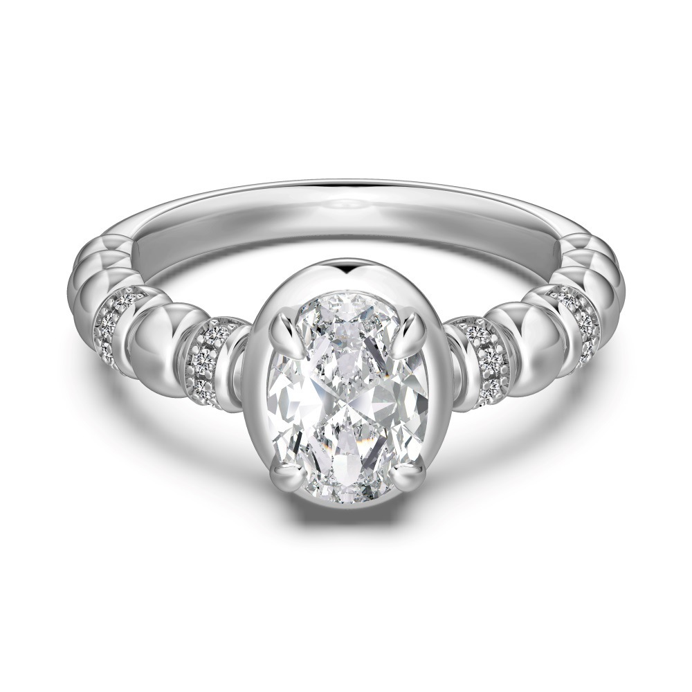 S925 sterling silver ring for women, white 5A zircon closed ring women's ring