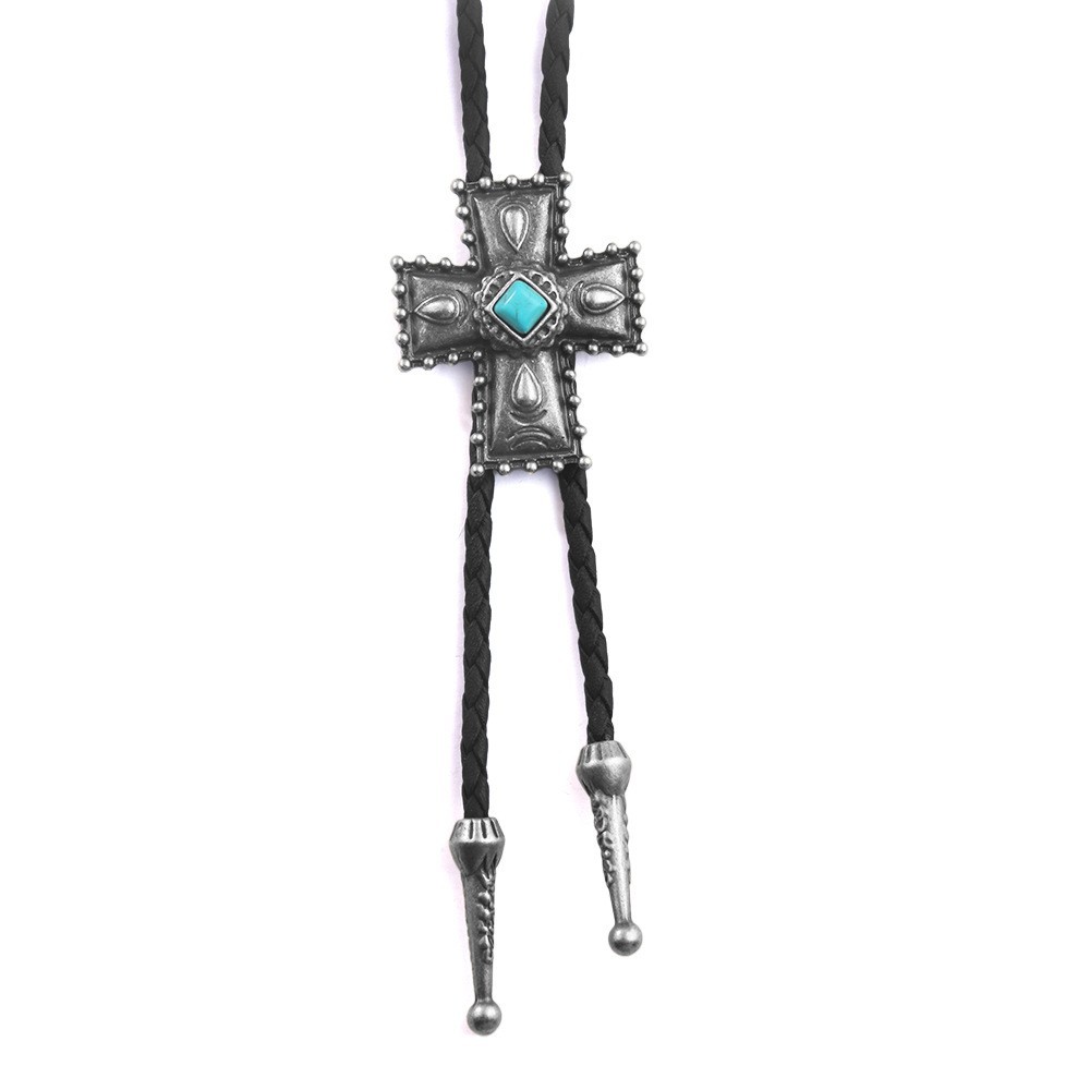 Turquoise Bolo Tie Pendant Men's Sweater Chain Western Cowboy Bolero Tie