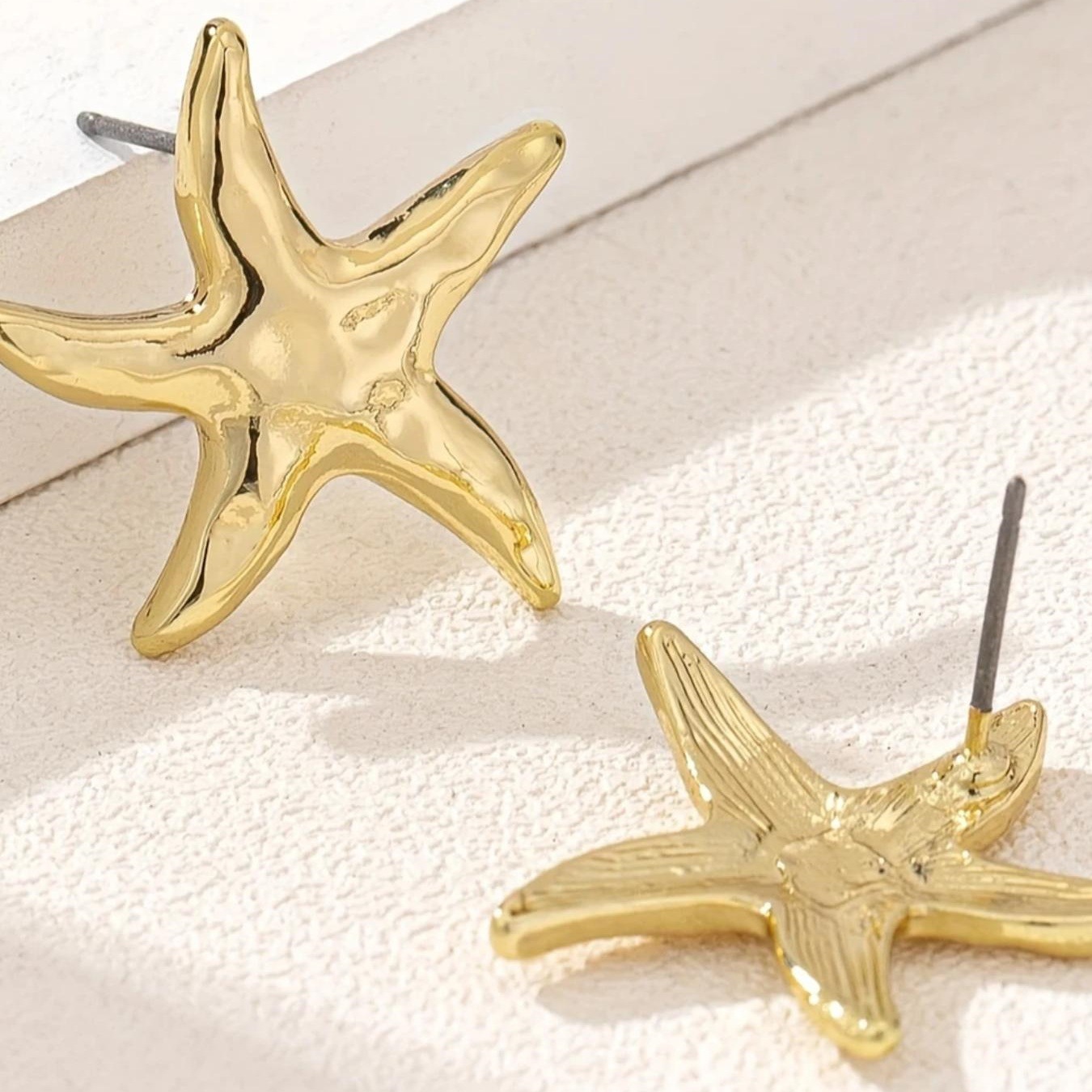 Gold starfish earrings ear accessories for women ear studs
