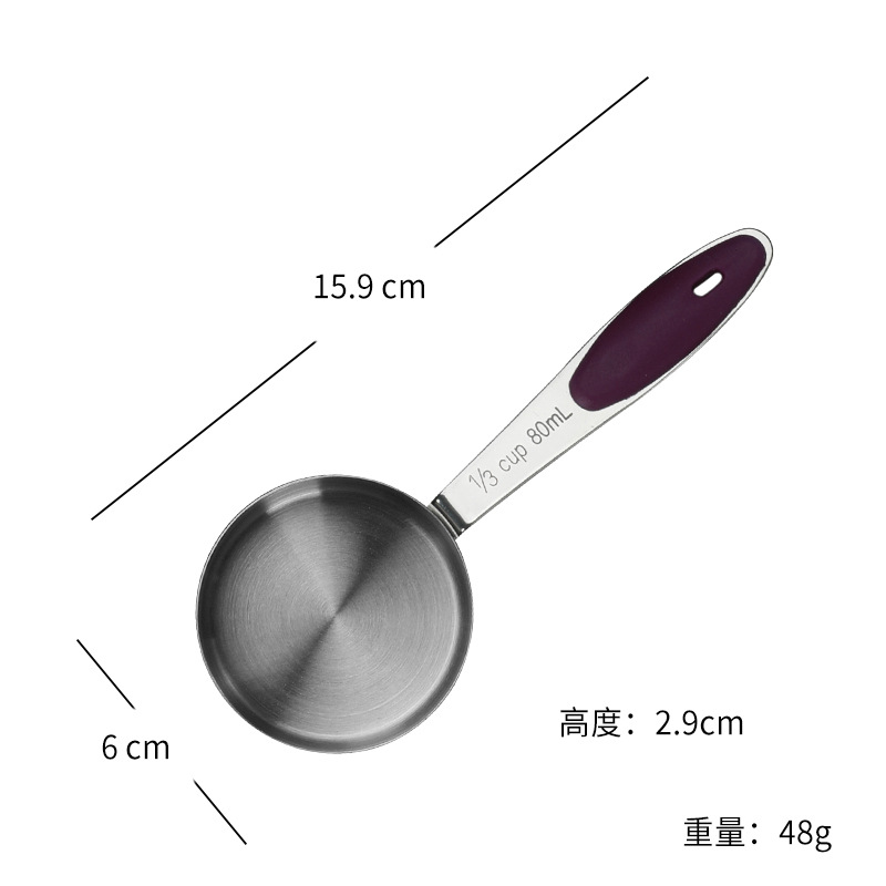 Silicone Handle Stainless Steel 10-piece Measuring Cup and Spoon Set Scale Measuring Cup Baking Measuring Spoon Gram Spoon