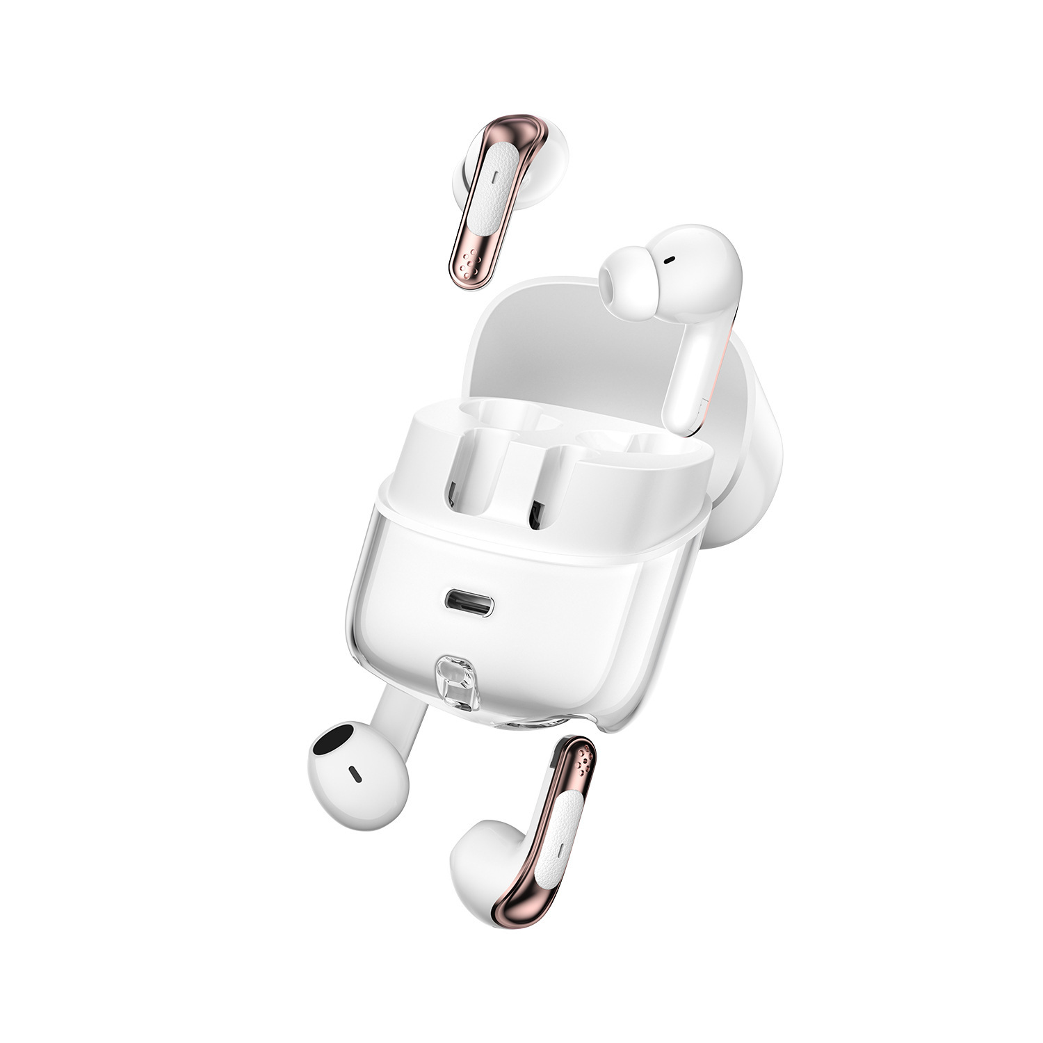 Private Mold J17 Open Ear TWS Earphones Digital Display Noise Cancelling Long Battery Life Low Latency Couple Bluetooth Earphones