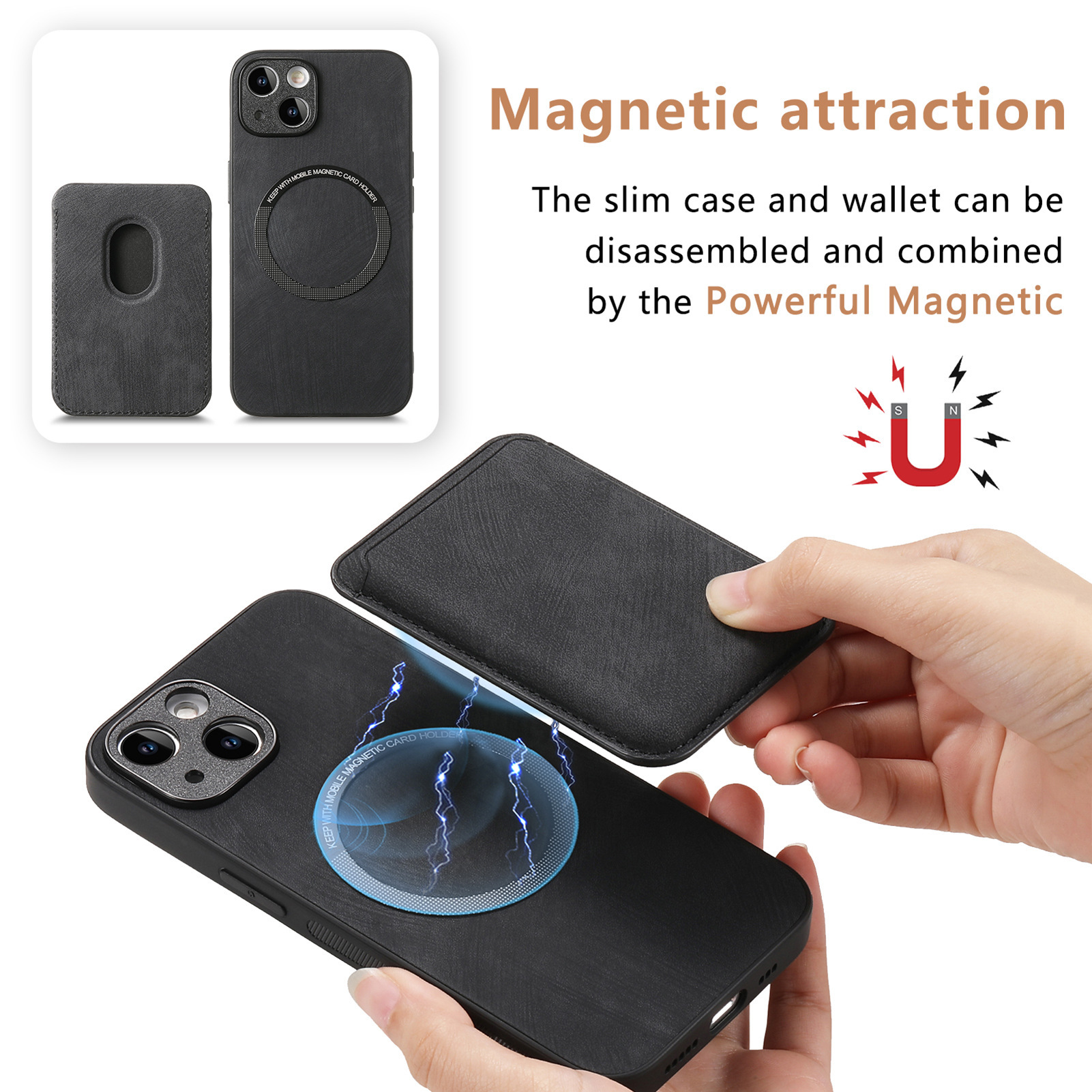 For iPhone 18 magnetic Magsafe phone case solid color precision hole Apple 18 Pro card case magnetic protective case