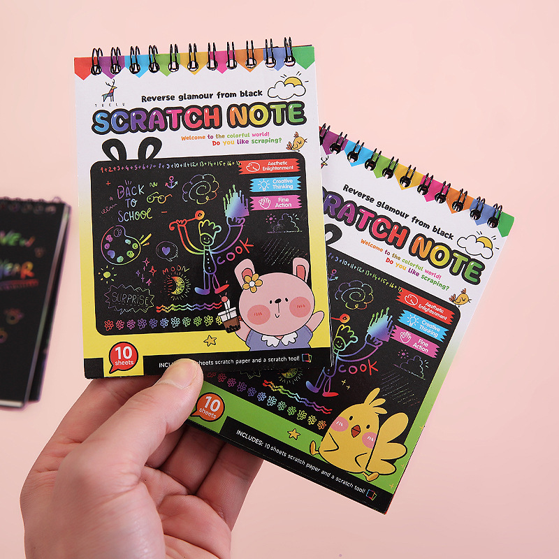 Children's colorful DIY scratch art graffiti scratch book kindergarten art scratch paper fun scratch book