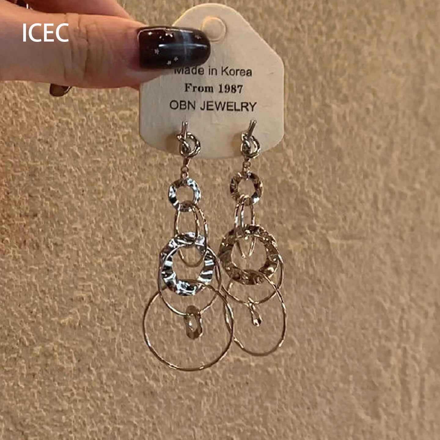 Gold Circle Tassel Earrings Elegant Exquisite Earrings