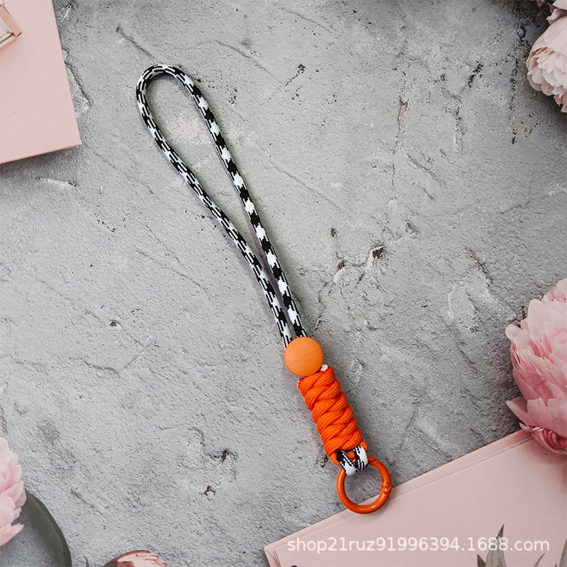 Phone diagonal lanyard long color-block knot colorful phone case original design