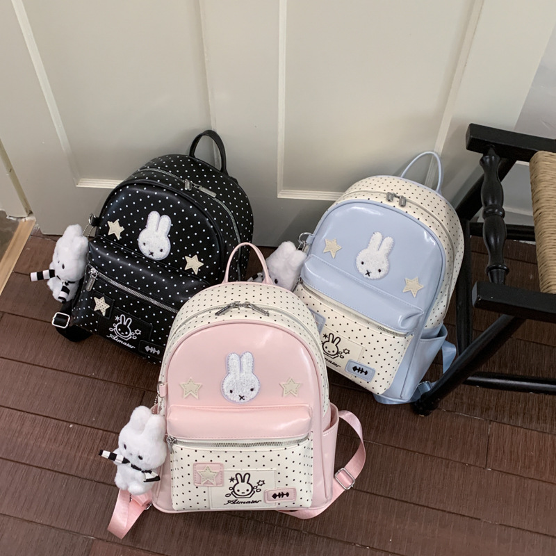 Cute Polka Dot Miffy Rabbit Backpack 2026 New Casual Commute School Bag
