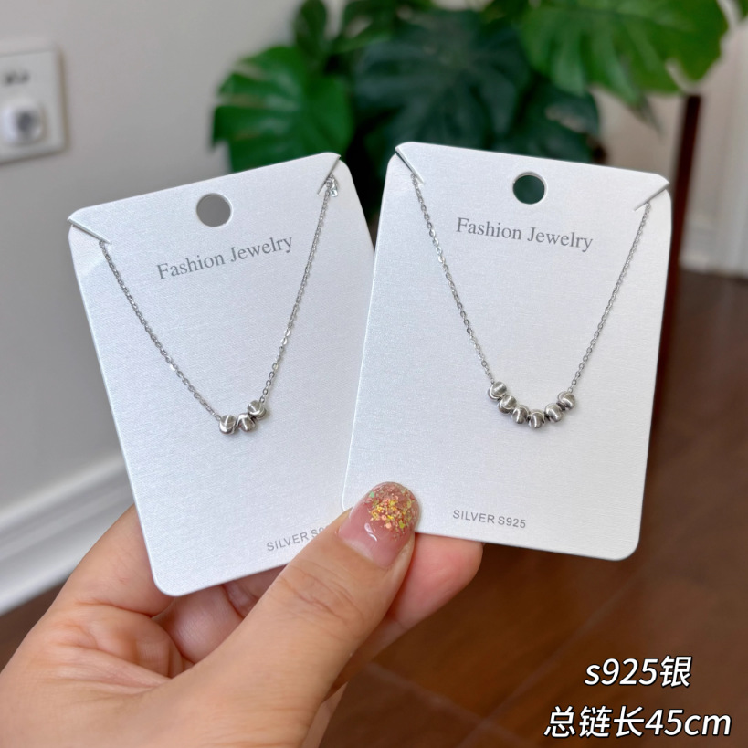 Original S925 Silver Cat Eye Road to Success New Delicate Collarbone Chain Commute Necklace 8805