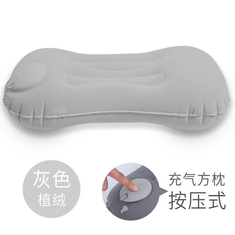 按压充气方枕-植绒灰色