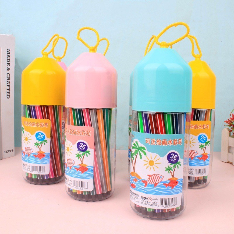 5ZW Kindergarten Large Capacity Durable Washable Watercolor Pen Student Full Set Drawing Pen Set Cartoon Children