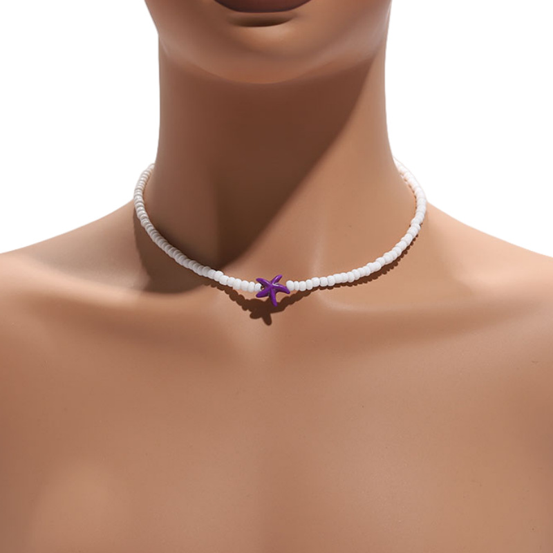 Couple bohemian bead necklace handmade beaded锁骨链 beach starfish accessories wholesale