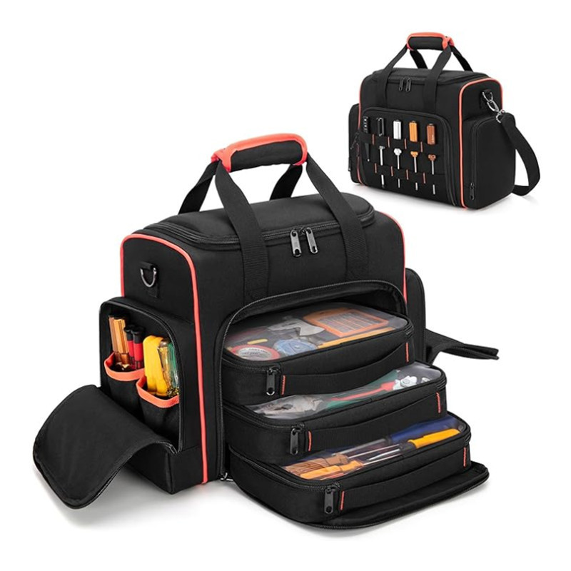 New Crossbody Oxford Cloth Multi-layer Electrician Tool Bag Hardware Storage Bag Single Shoulder Handheld Tool Bag