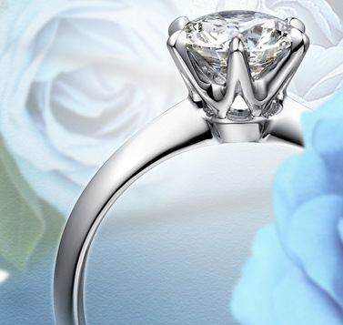 JZ017 Six-claw simulated diamond women's ring 50 points platinum color wedding 1 carat 2 carat 3 carat cubic zirconia ring