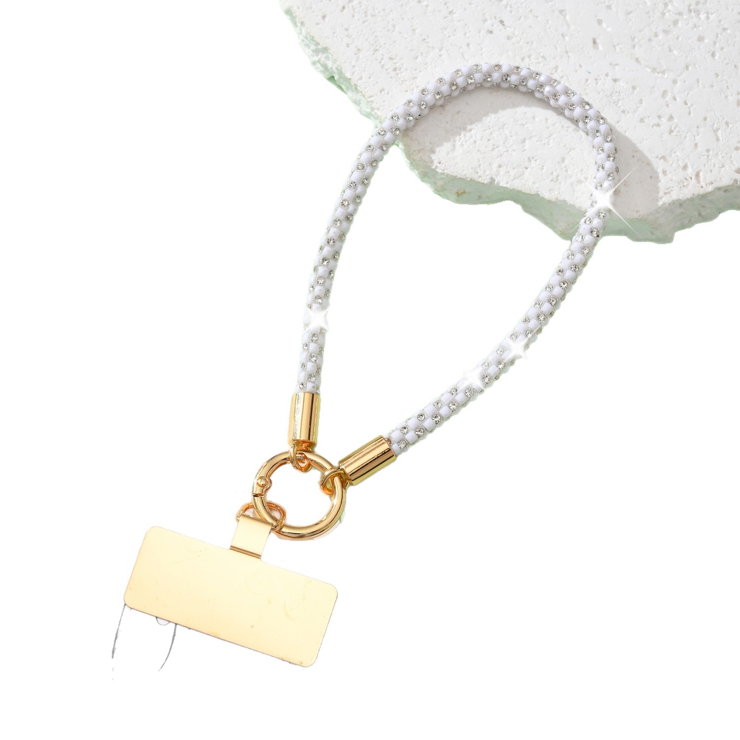 Phone chain rhinestone full rhinestone gold hardware lanyard wrist phone pendant women phone lanyard hanging chain
