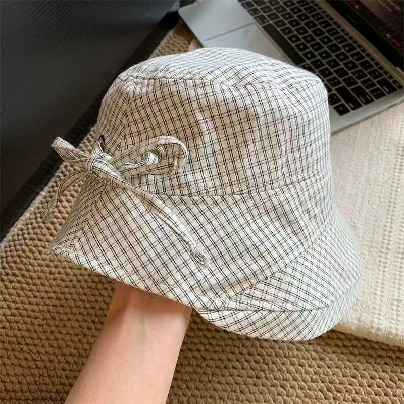 Striped Wide Brim Fisherman Hat for Women, Autumn, Foldable Casual Sun Hat, Outdoor Sun Protection Hat