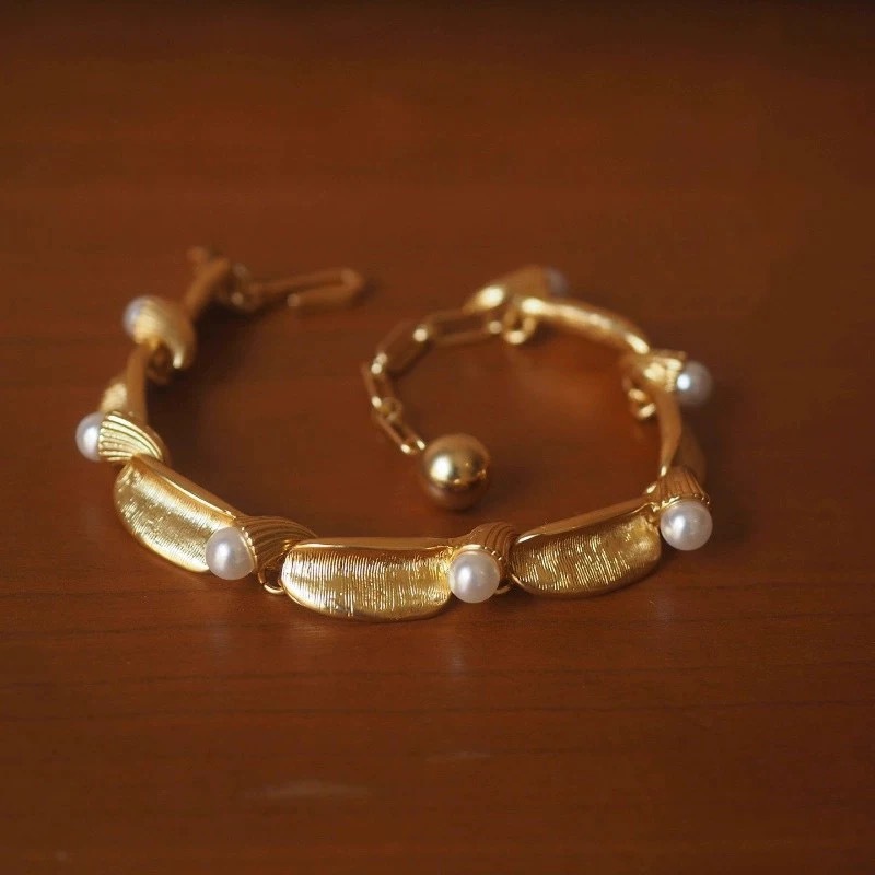 Brushed Imitation Pearl Bracelet Women Vintage Style Niche