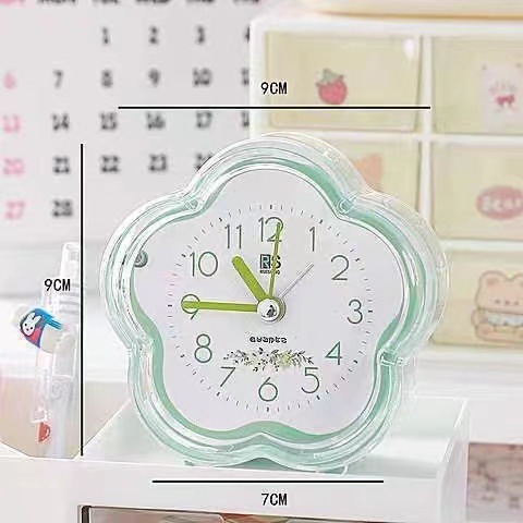 Sales simple plastic alarm clock student with light candy color clock flower-shaped cartoon portable alarm clock