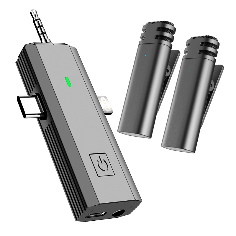 Private Mold New Mobile Phone Computer Full Set Three-in-One Smart Lavalier Microphone Outdoor Live Streaming Noise Reduction Mic S17