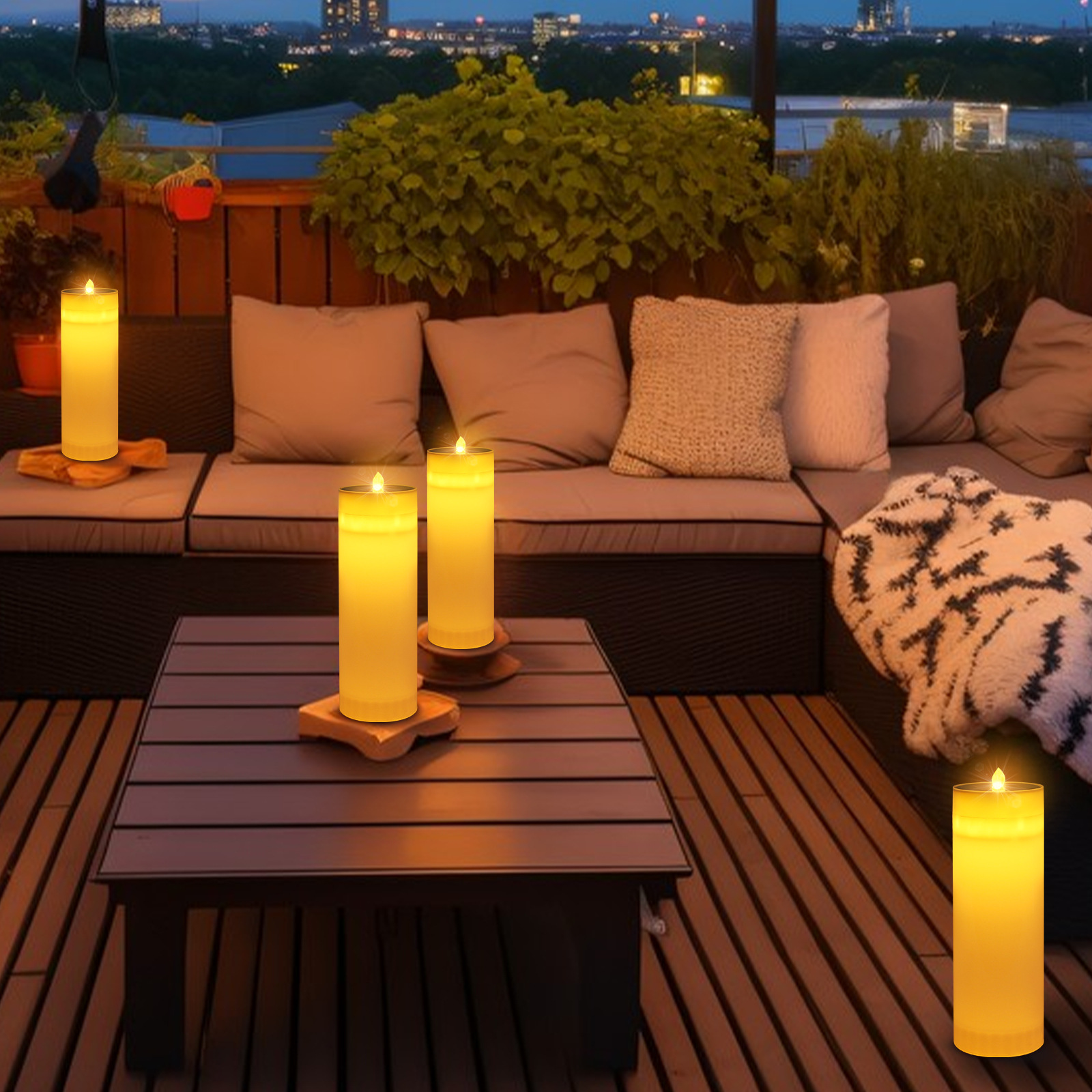 Solar 12-inch USB candle light