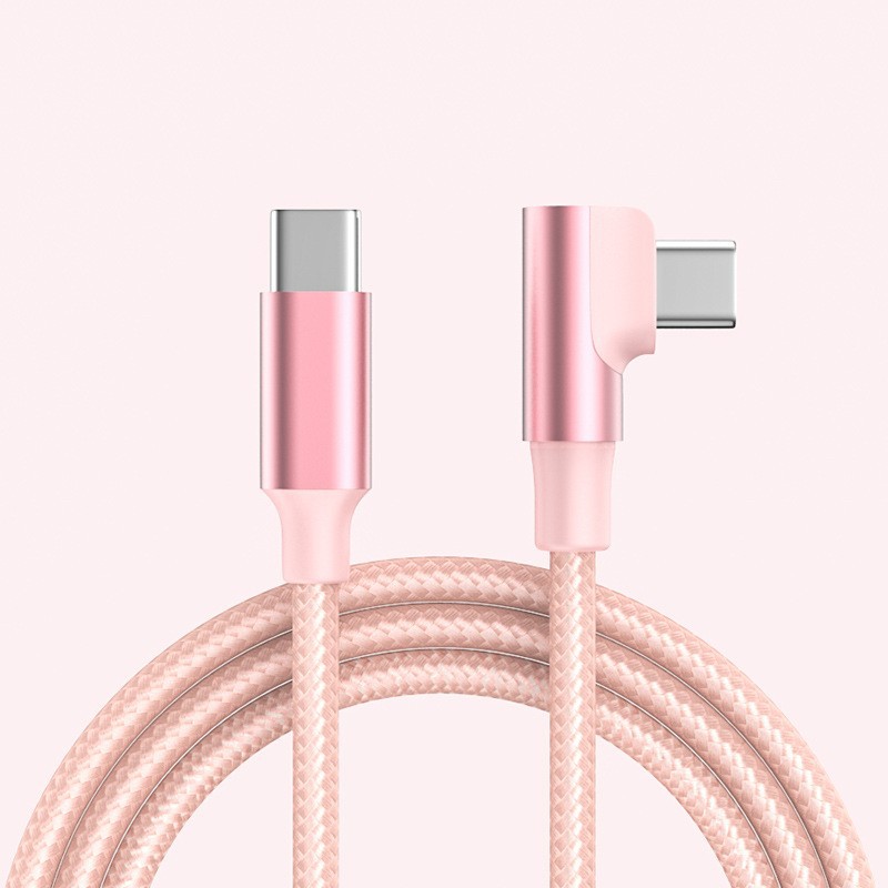 60W 3A curved data cable c to c dual type-c nylon braided PD fast charging data cable for phone tablet