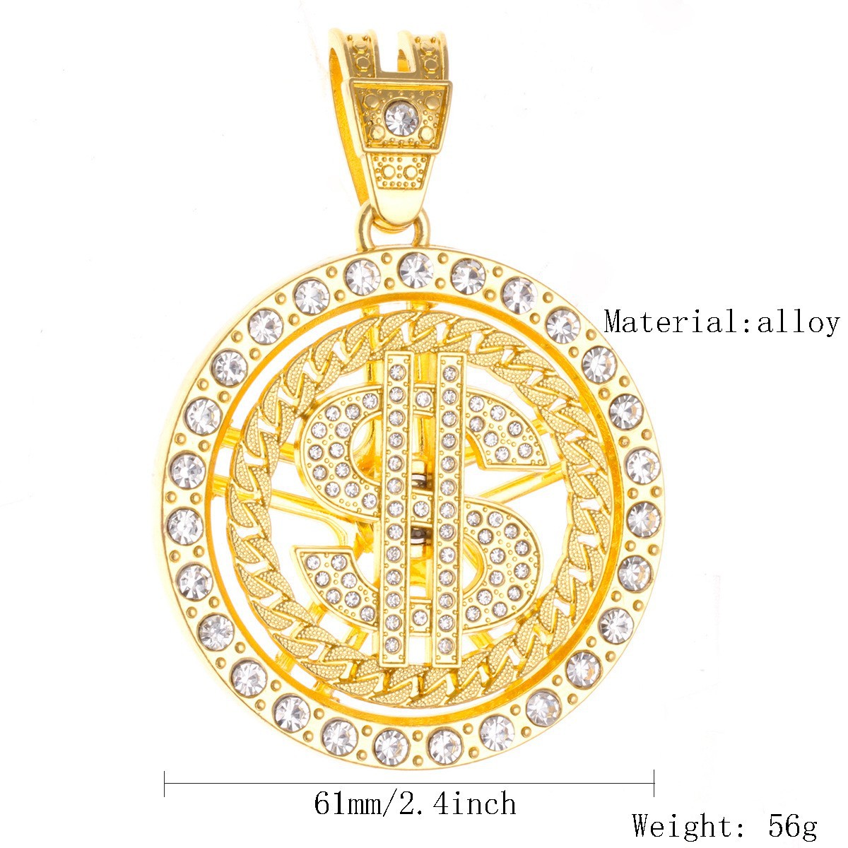 金色旋转美金吊坠