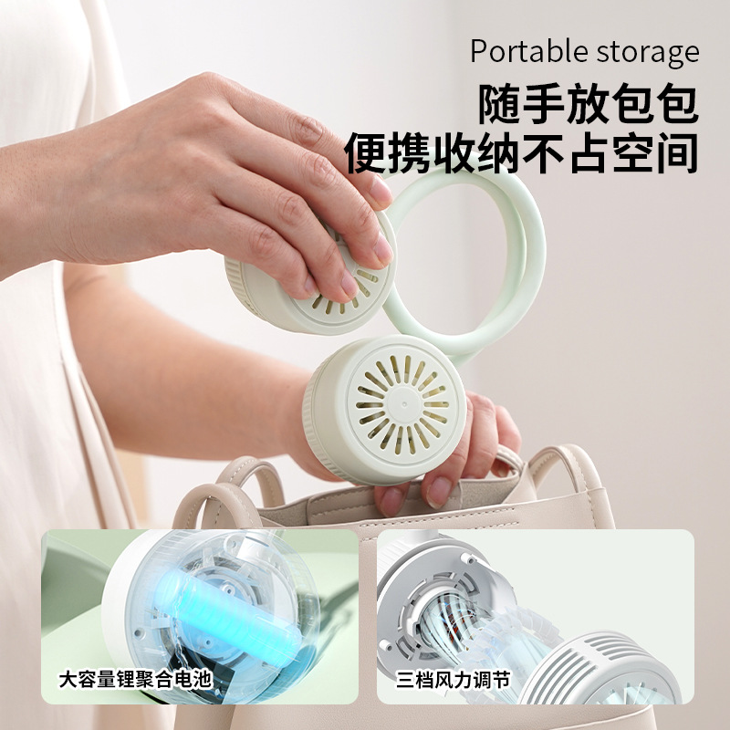 Neck Fan Lazy Fan Portable Folding Lazy Outdoor Desktop USB High Wind Neck Mini Fan