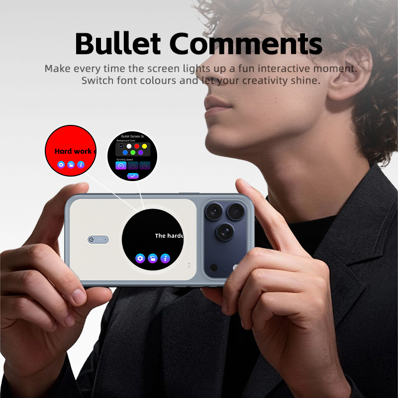High-Definition Round Screen Color Screen Phone Case DIY Screen Projection for iPhone 17 Pro Max Series