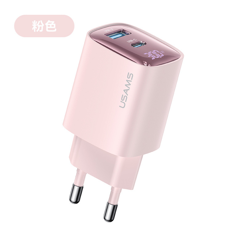 USAMS new PD30W display series phone fast charger for tablet phone charging head British standard European