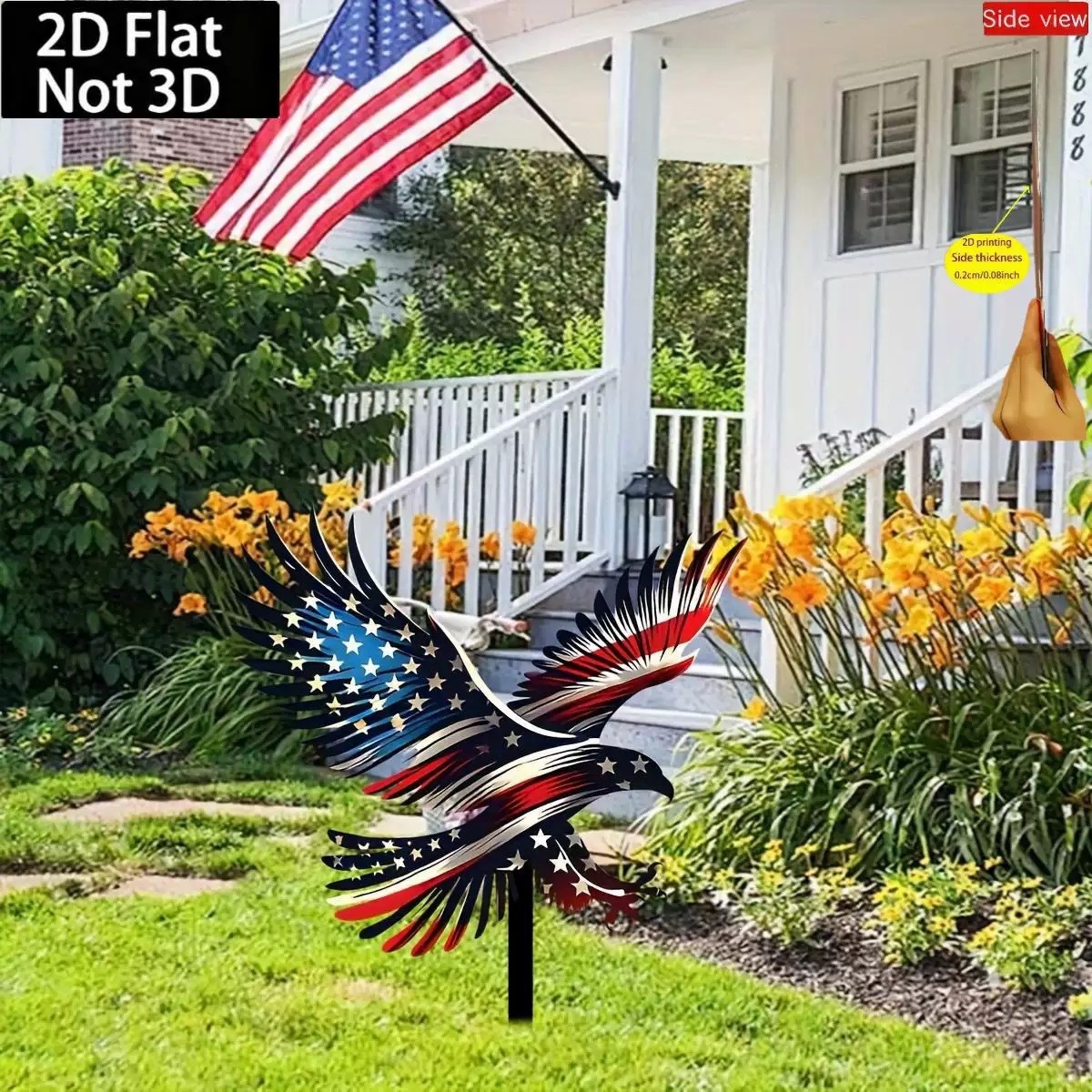 New USA Independence Day Eagle Garden Metal Ground Insert Decoration Holiday Decoration Home Ornament