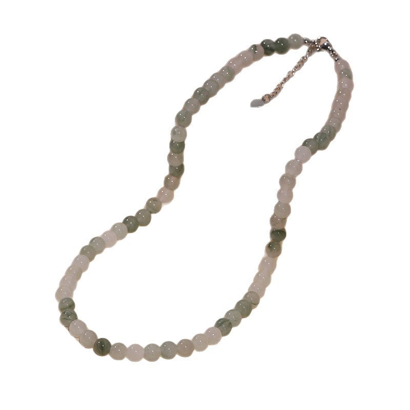 Tianshan Jade Necklace for Women Jade Clavicle Chain Bracelet Simple Design Natural Stone Beaded
